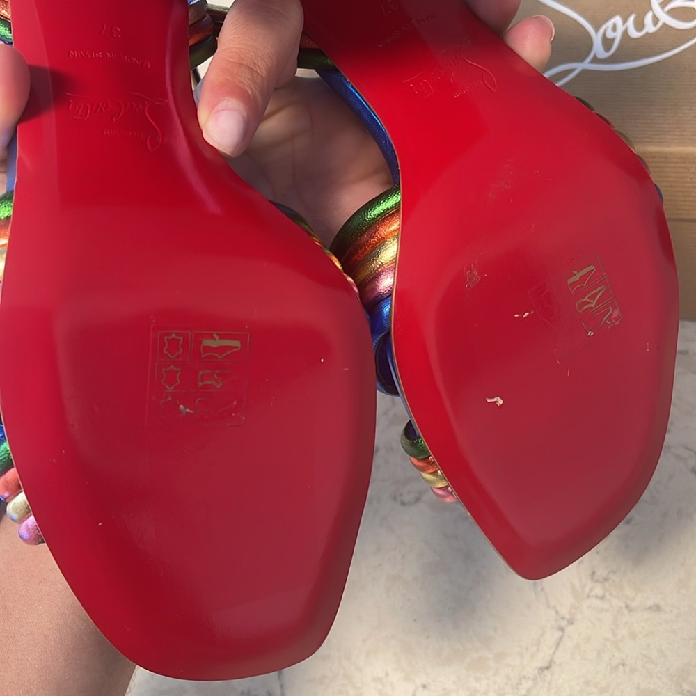 CHRISTIAN LOUBOUTIN Manola Leather Sandals 85. Size 37. - Picture 10 of 13